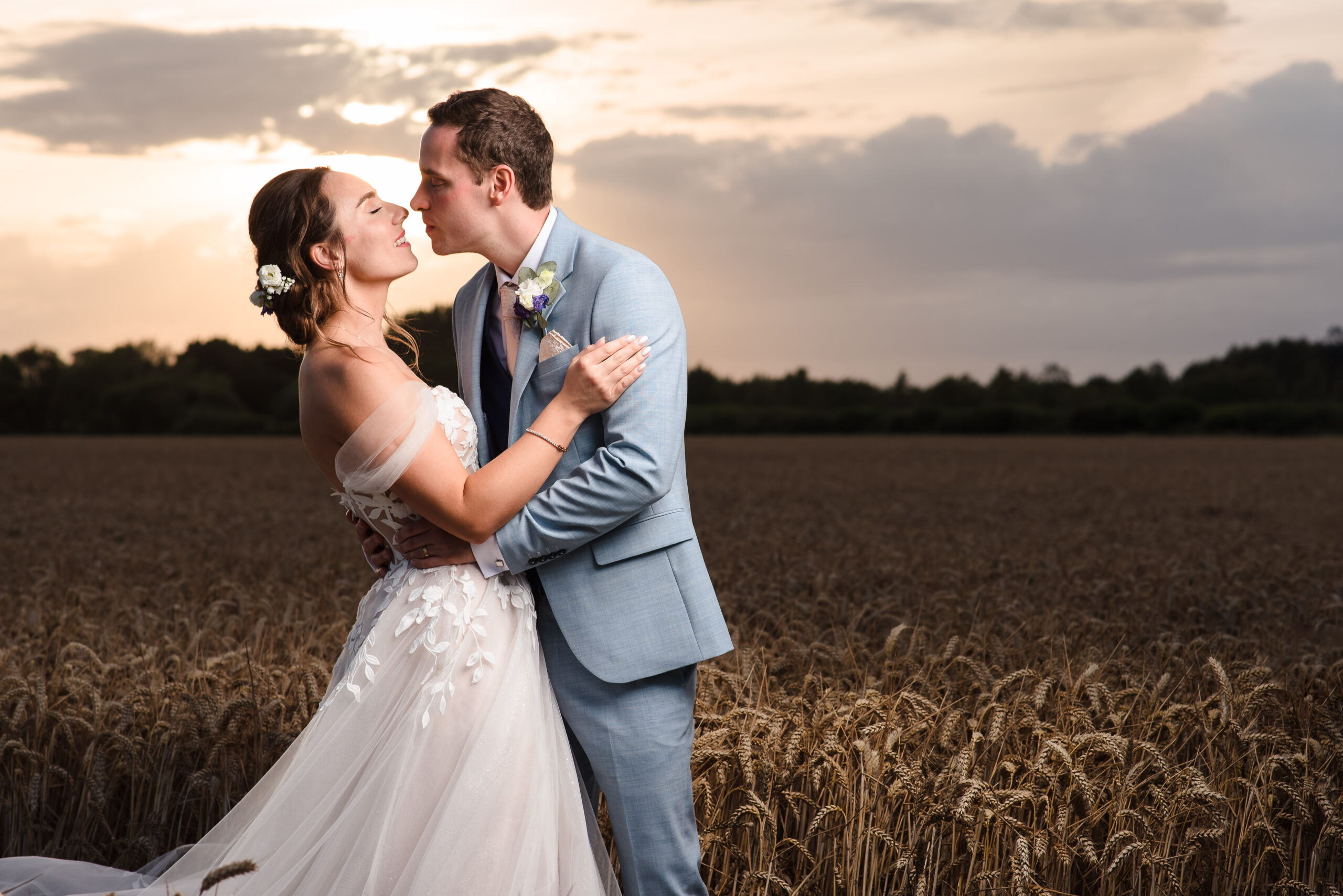 Southend Barn wedding sunset photography