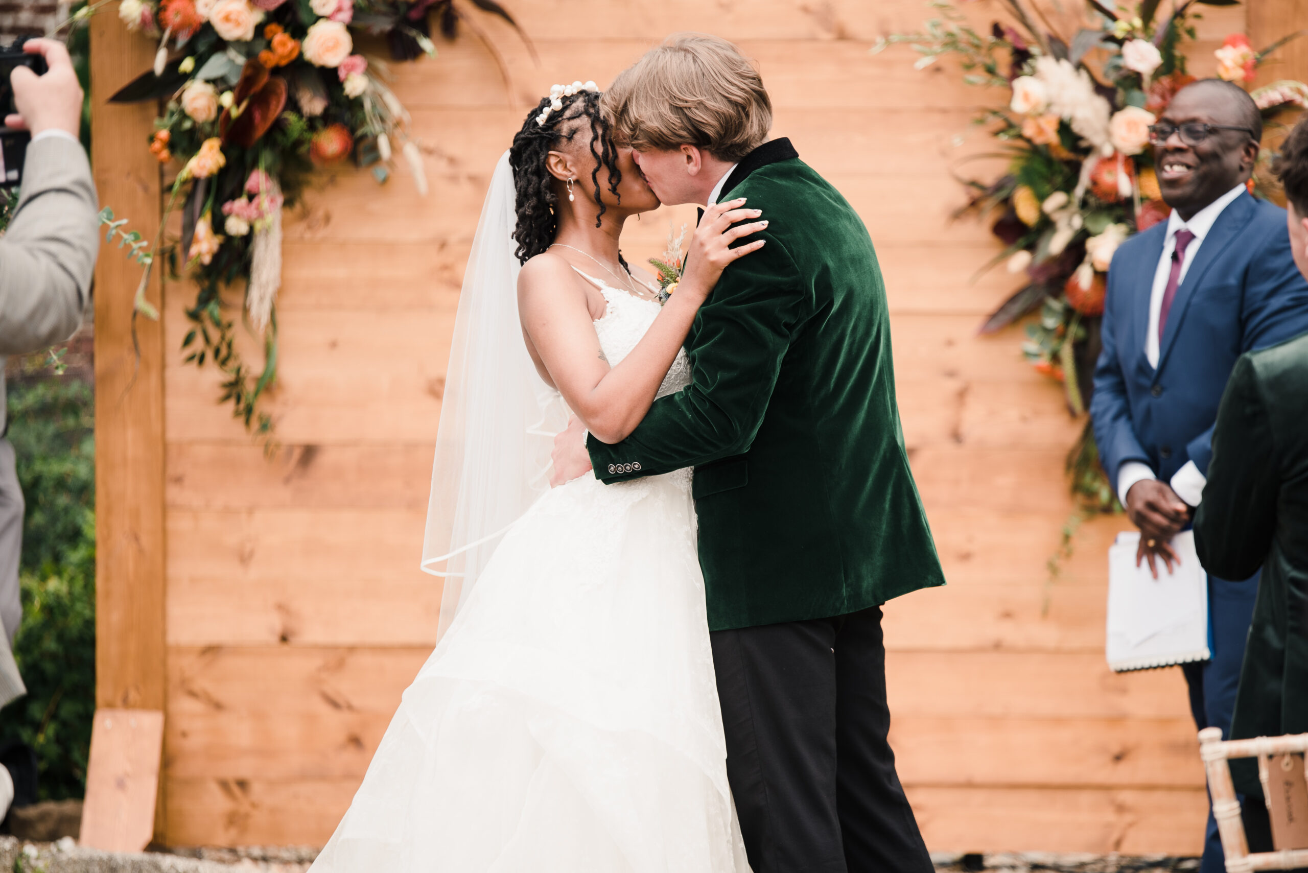 Highden Estate ceremony first kiss